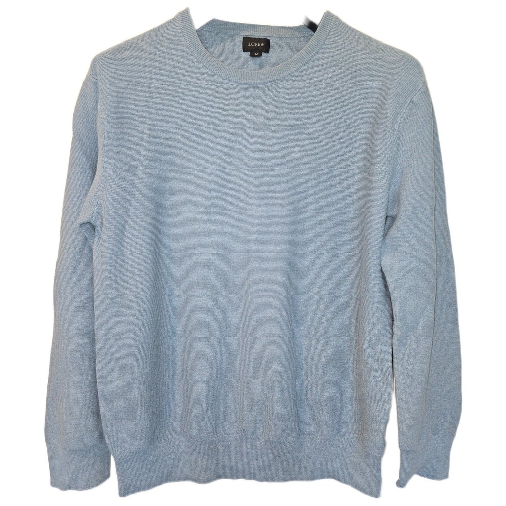 J.Crew Re-Imagined Mens Blue 100% Cotton Textured Crewneck Sweater Size M